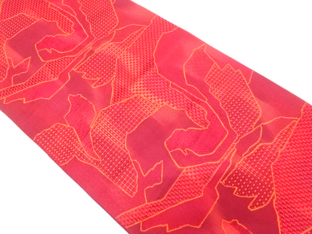 未使用品　抽象模様織り出し　名古屋帯